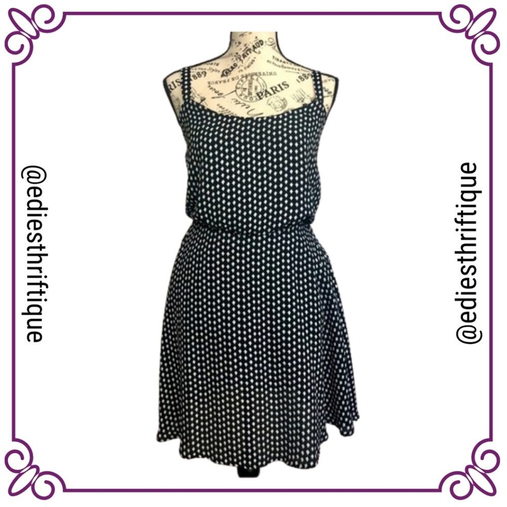 BeBop Blouson Sundress  Black & White Diamond Pattern Small